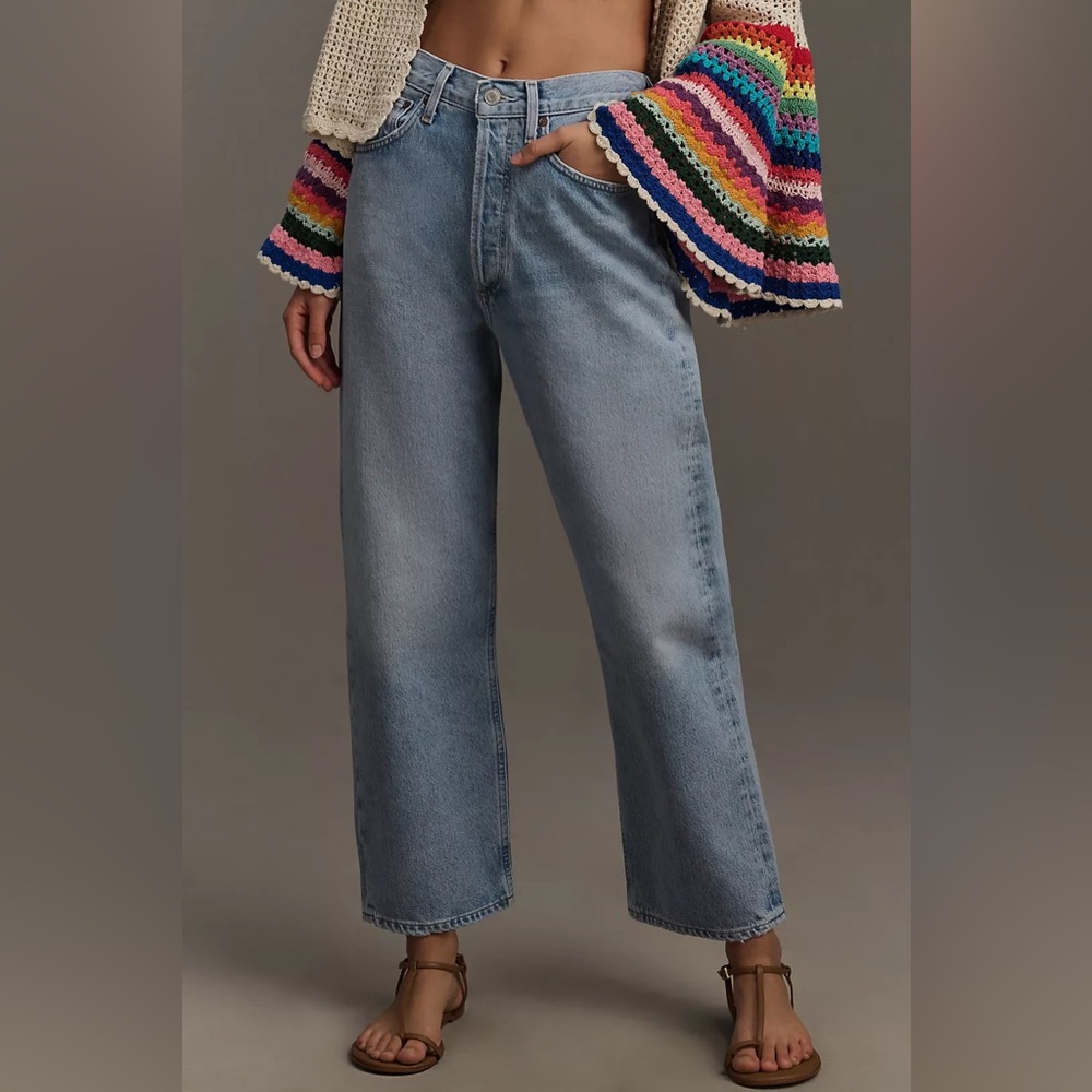AGOLDE 90s Crop Mid-Rise Loose Straight-Leg Jeans 26 NWT $208 Replica